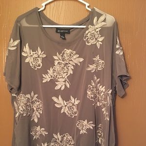 INC 3X sheer top with built in layer